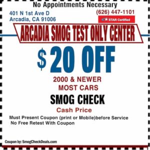 Smog Check Coupon Arcadia